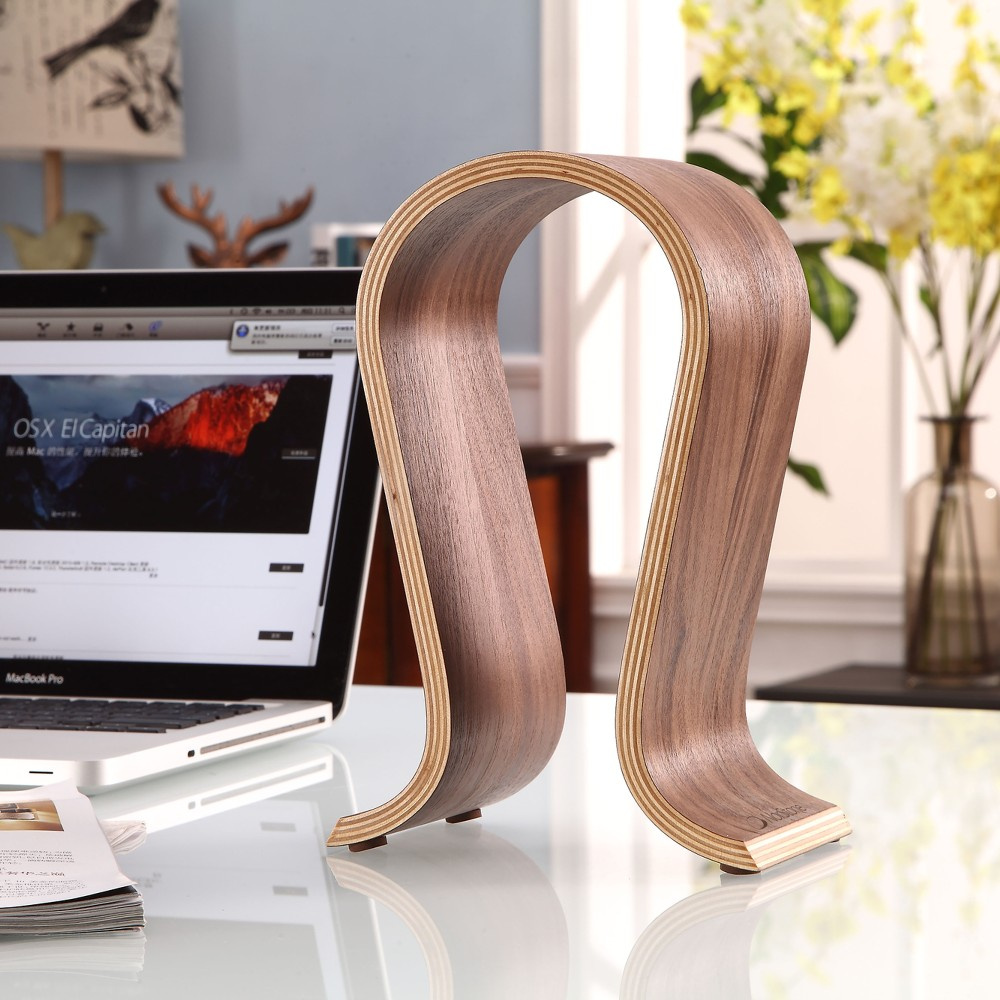 Norstone Wooden Headphone Stand, Kopfhörerständer aus Walnuss