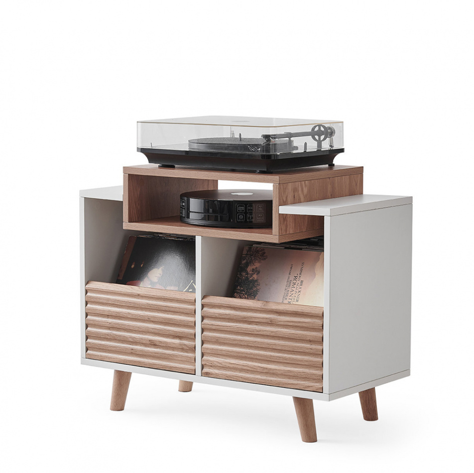 NorStone Oslo Vinyl 800 Medienbank, weiß/Eiche