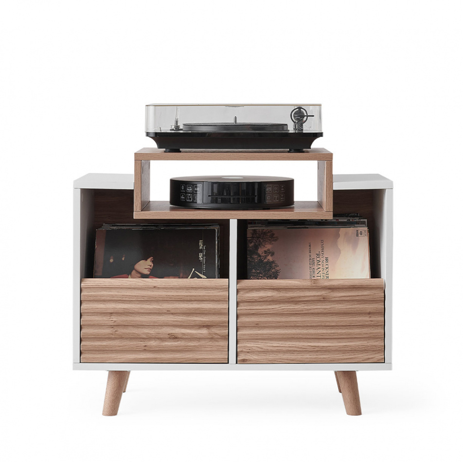 NorStone Oslo Vinyl 800 Medienbank, weiß/Eiche