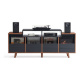 NorStone Oslo Vinyl 1600 Medienmöbel schwarz/Walnuss NorStone Oslo Vinyl 1600 Medienmöbel schwarz/Walnuss