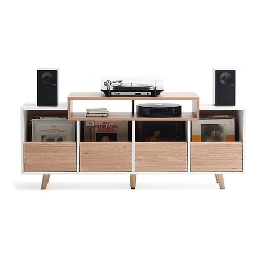 NorStone Oslo Vinyl 1600 Mediabank weiß/Eiche