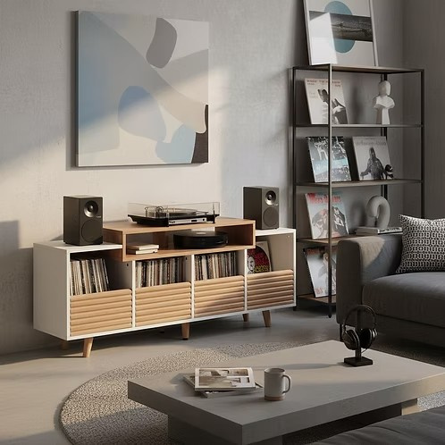 NorStone Oslo Vinyl 1600 Mediabank weiß/Eiche