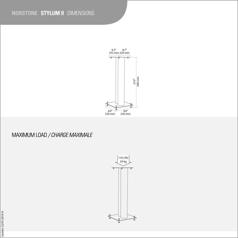 Norstone Stylum 2, Lautsprecherständer Eiche, 60 cm hoch