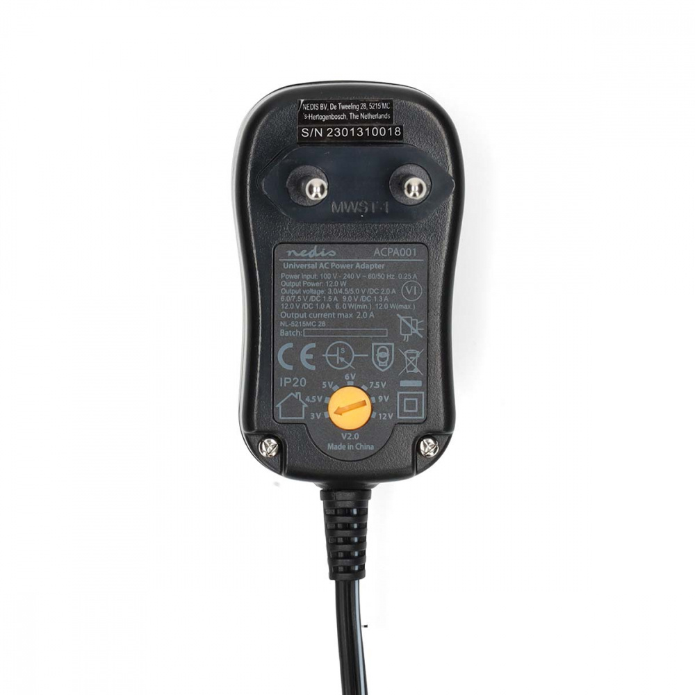 Nedis Universal-Netzadapter, 6 Steckaufsätze, 3-12V DC / 2.0A