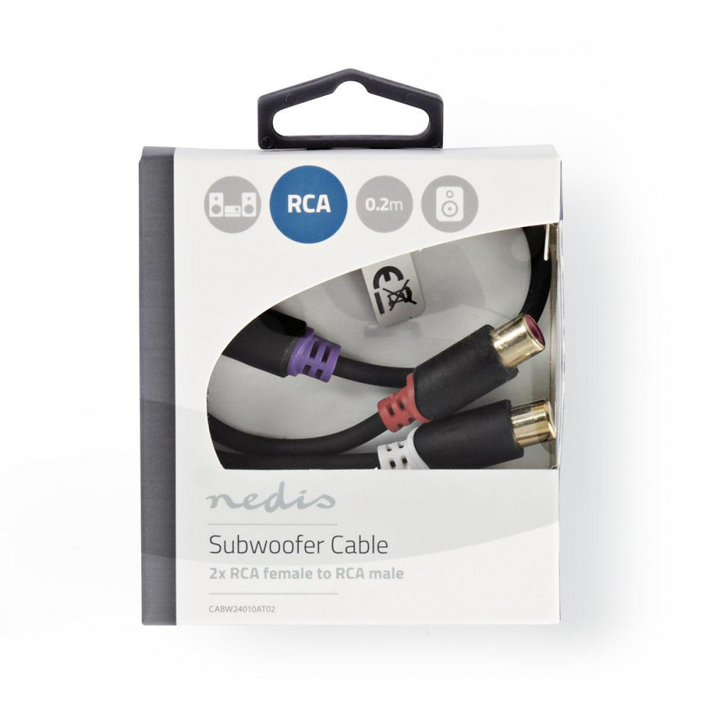 Nedis Y-Splitter 2x RCA-Buchse auf 1x RCA-Stecker, 0,2 m