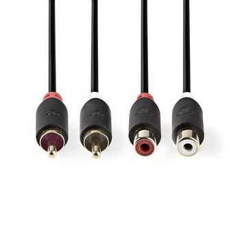 Nedis Verlängerungskabel Stereo RCA - Stecker-Buchse 2 Meter