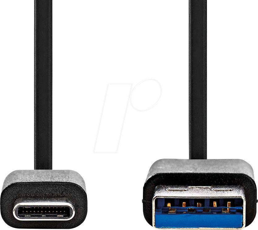 NEDIS CCGW61600BK10 USB-A-auf-USB-C-Kabel, schwarz, 1 Meter