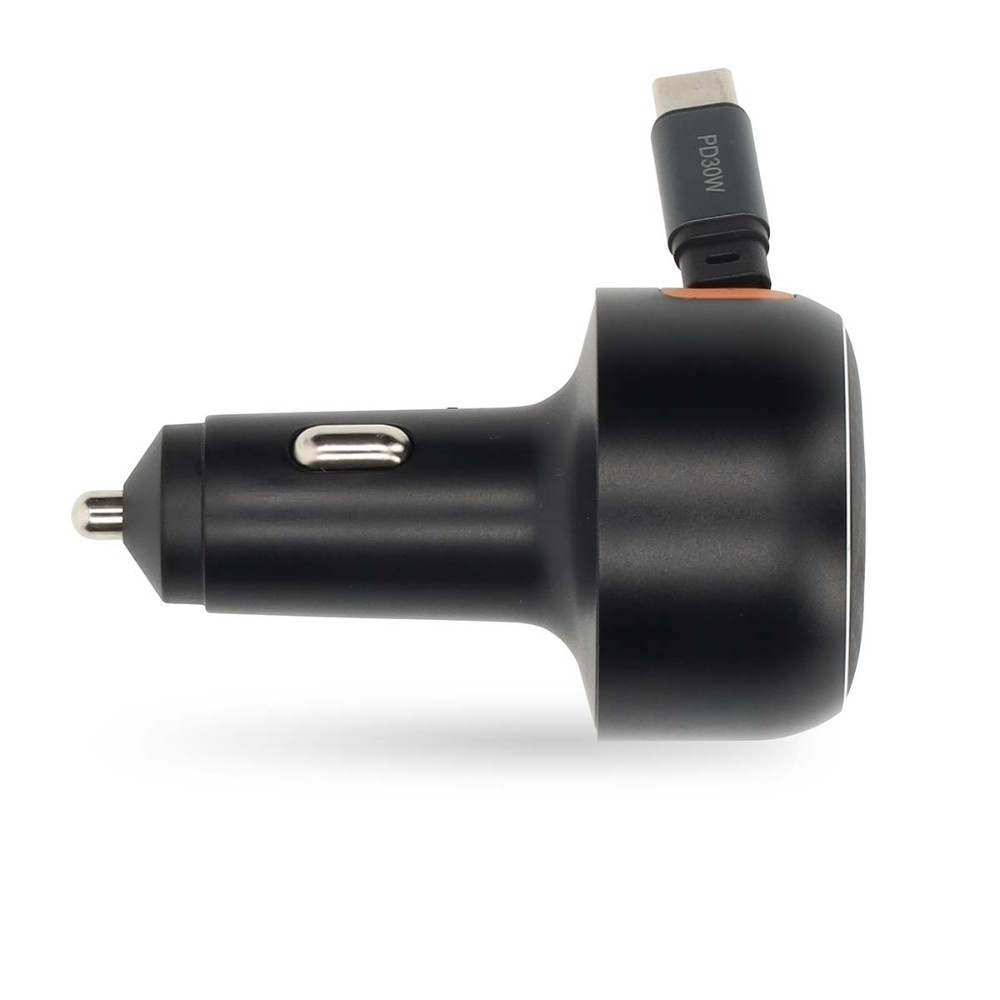 Nedis Kfz-Ladegerät mit ausziehbarem USB-C-Kabel