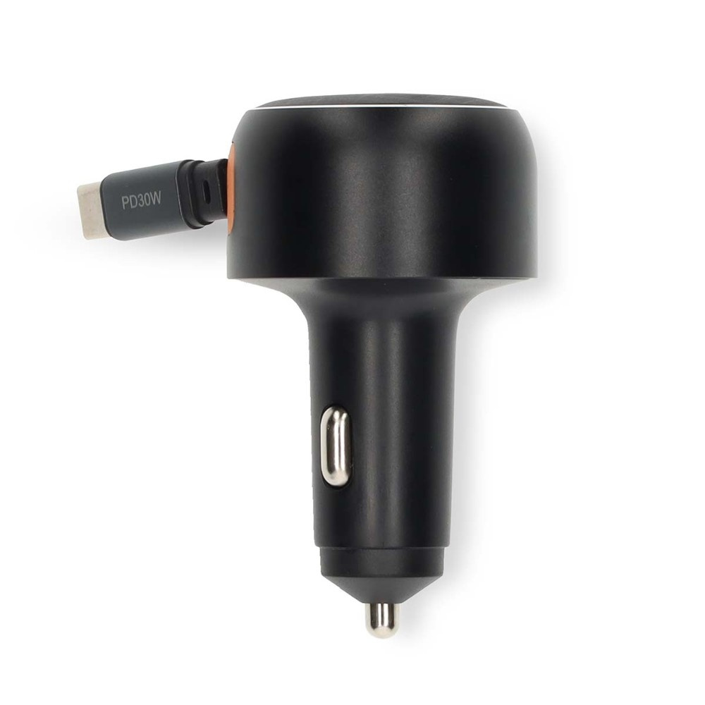 Nedis Kfz-Ladegerät mit ausziehbarem USB-C-Kabel