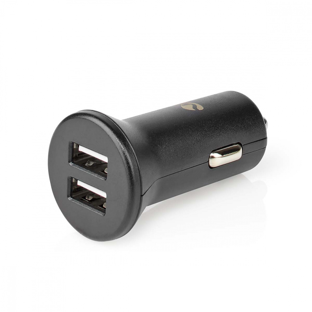Nedis Kfz-Ladegerät, 2.4A, 2x USB-A-Ausgänge, schwarz