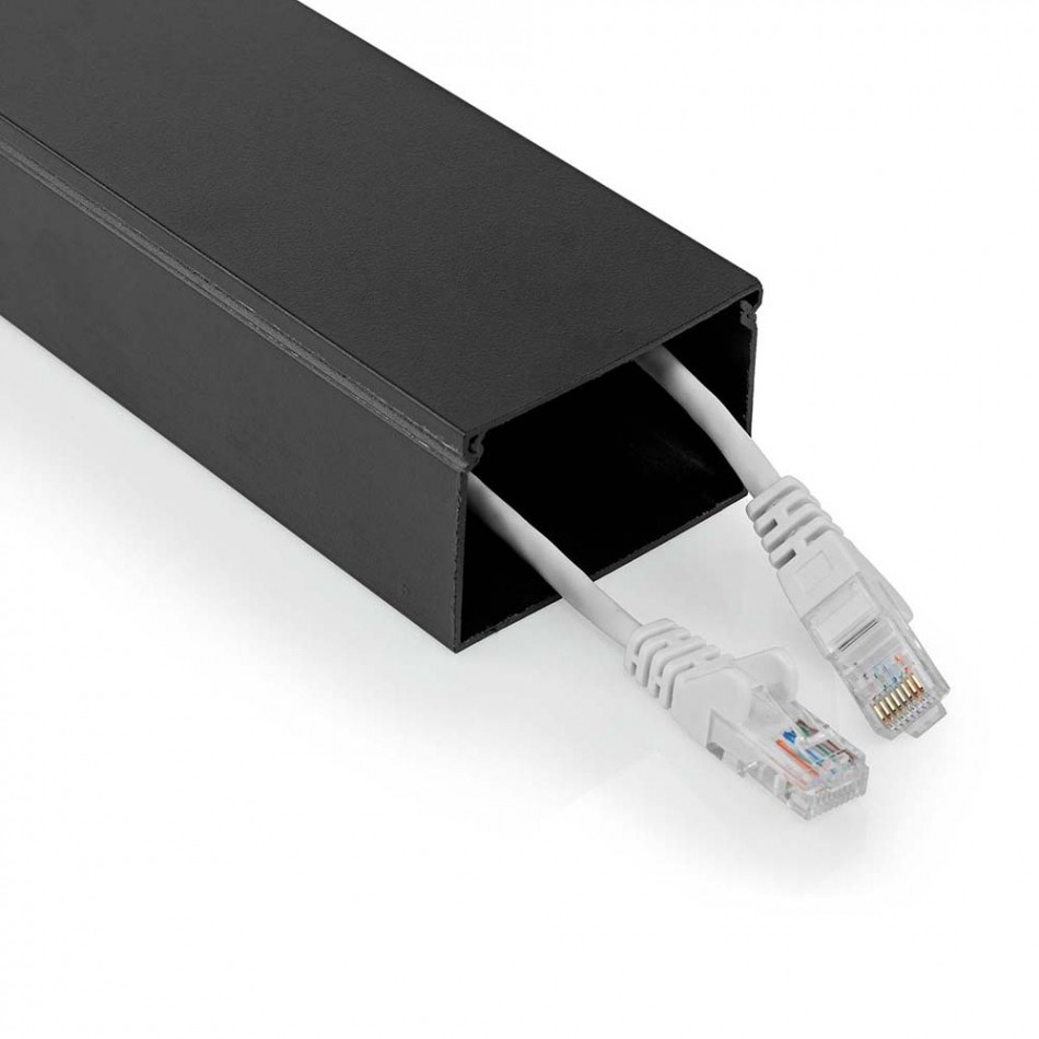 NEDIS CMDT6040BK110 Aluminium-Kabelkanal, schwarz
