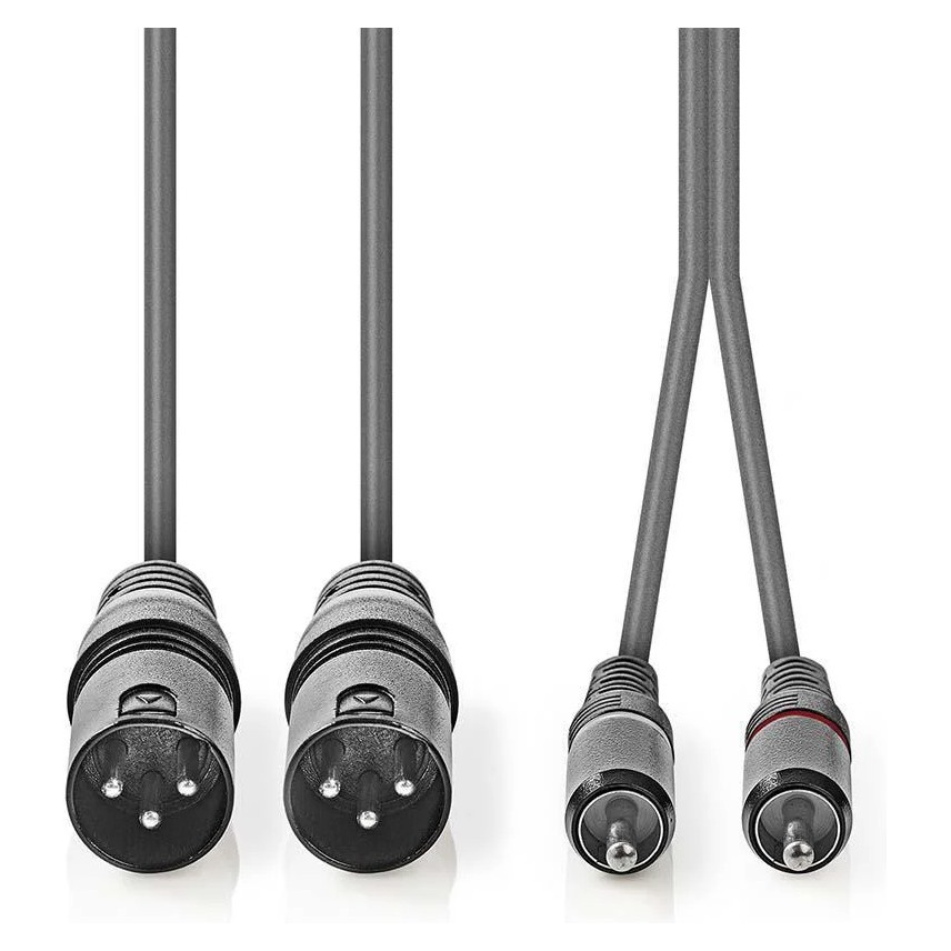 Nedis XLR-Kabel, XLR-Stecker - RCA-Stecker 3 m