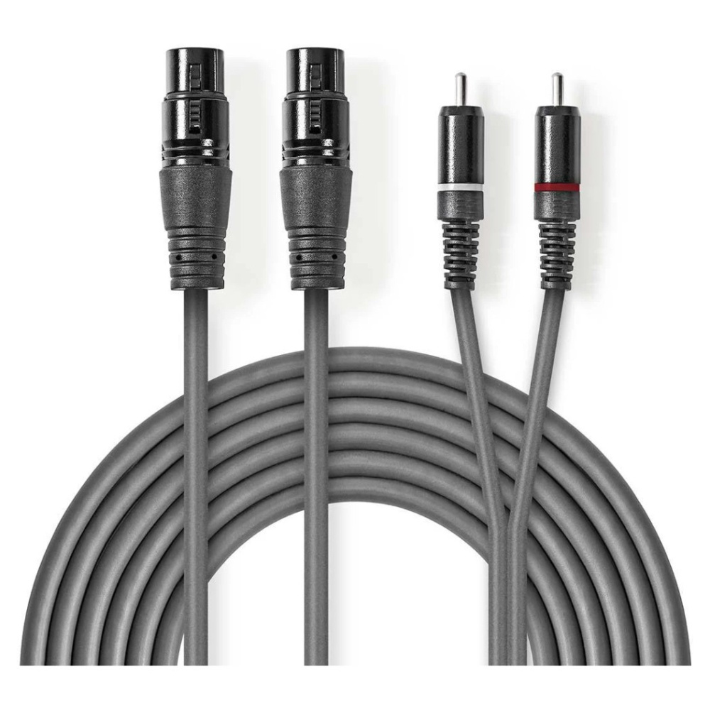 Nedis XLR-Kabel, XLR-Buchse - RCA-Stecker 3 m