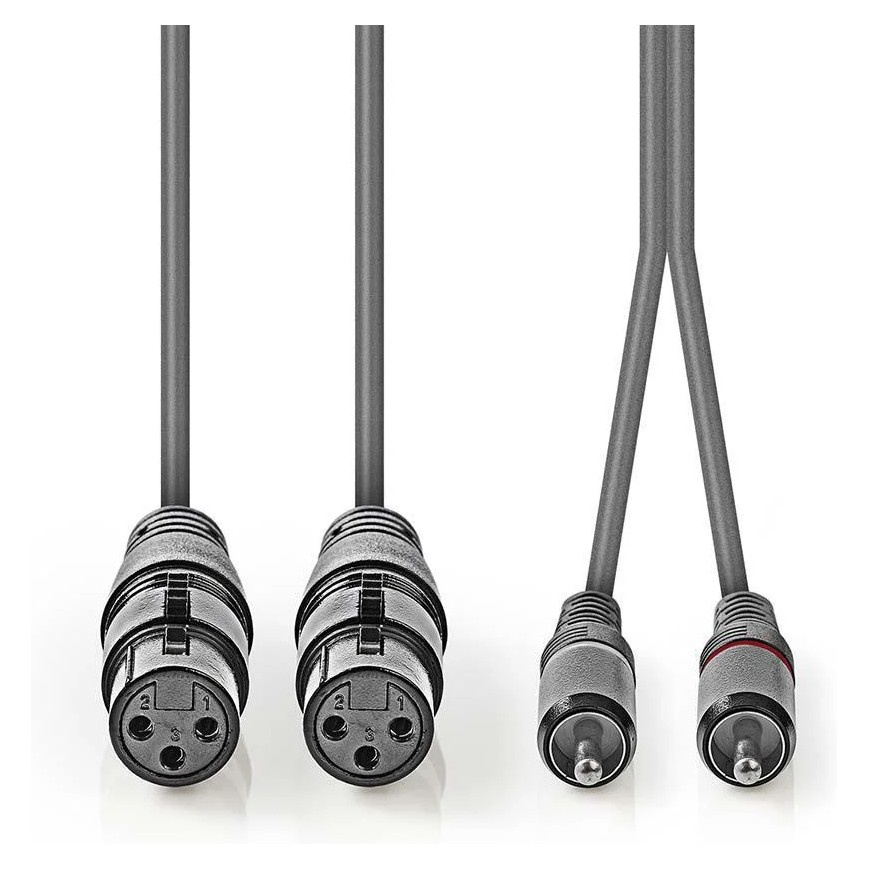 Nedis XLR-Kabel, XLR-Buchse - RCA-Stecker 3 m