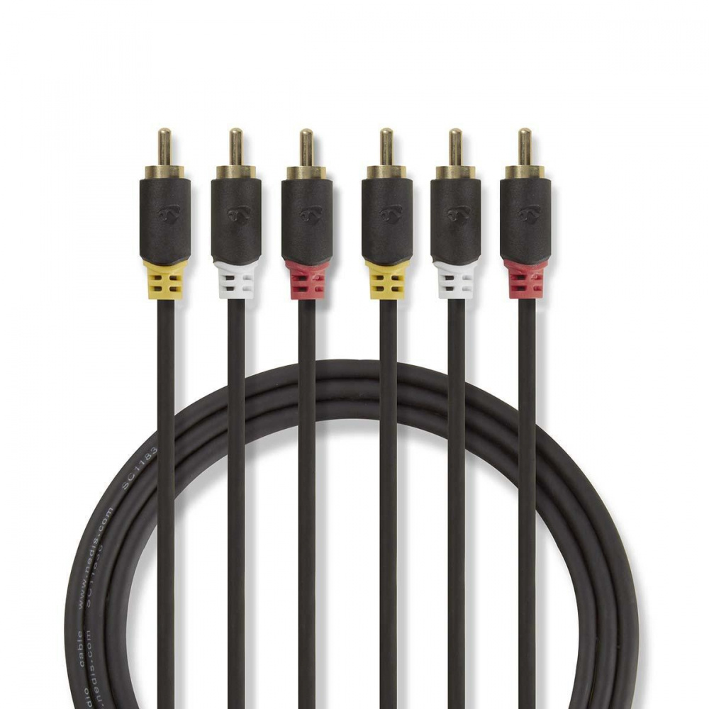 Nedis Videokabel, 3x RCA-Stecker auf 3x RCA-Stecker, 2m