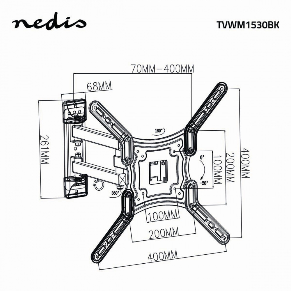 Verstellbare Wandhalterung für 23-55'' TV