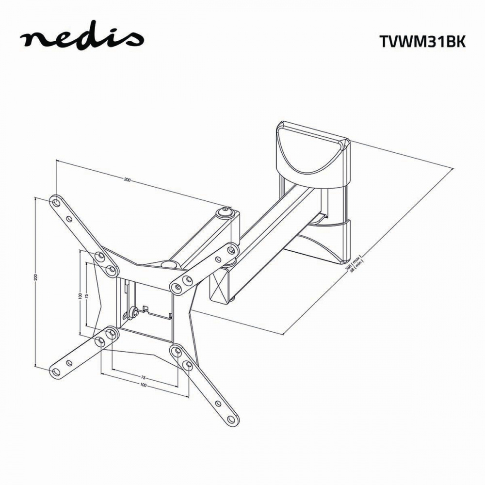 Nedis vollbewegliche TV-Wandhalterung 10-32 Zoll