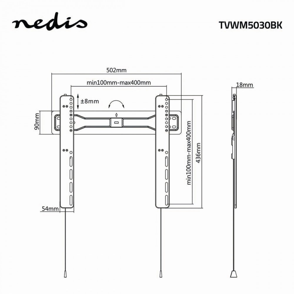 Nedis fester TV-Wandhalterung für 32-55 Zoll