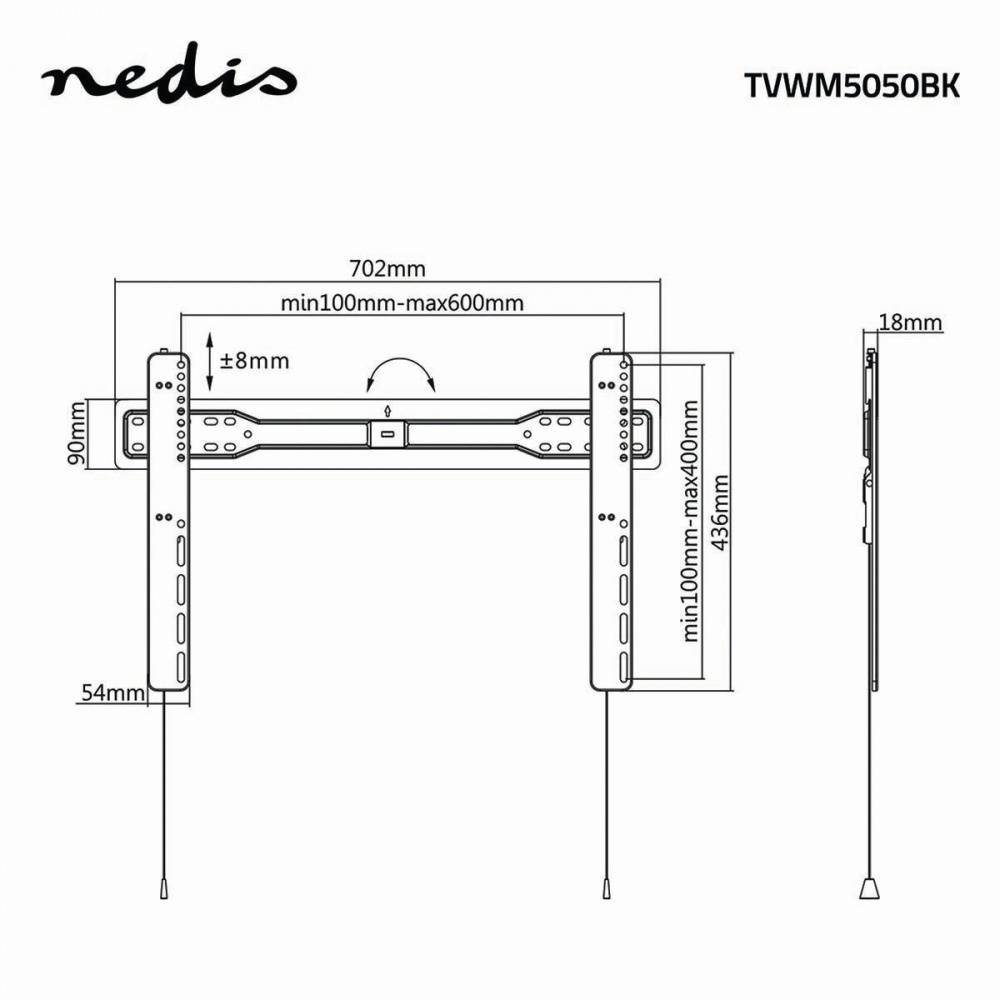 Nedis fester TV-Wandhalterung für 37-70 Zoll