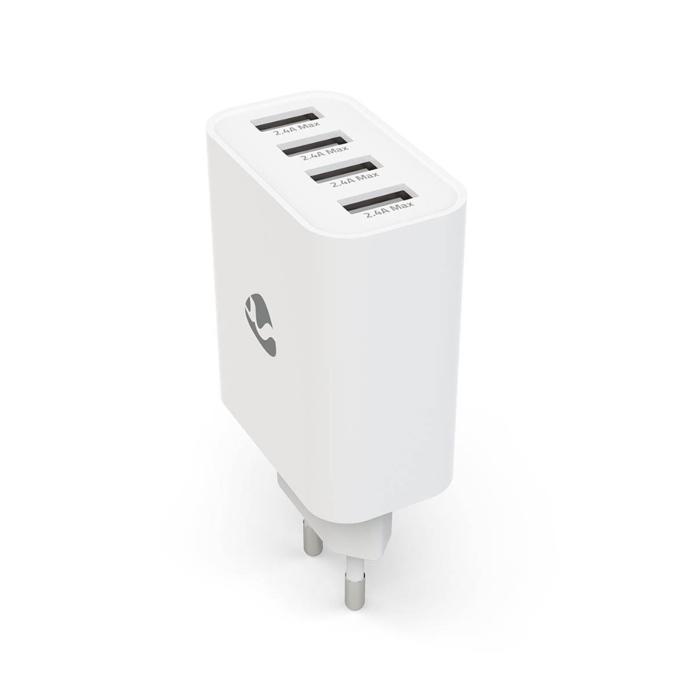 Nedis USB-A-Wandladegerät, 4 Anschlüsse, 24 W, weiß