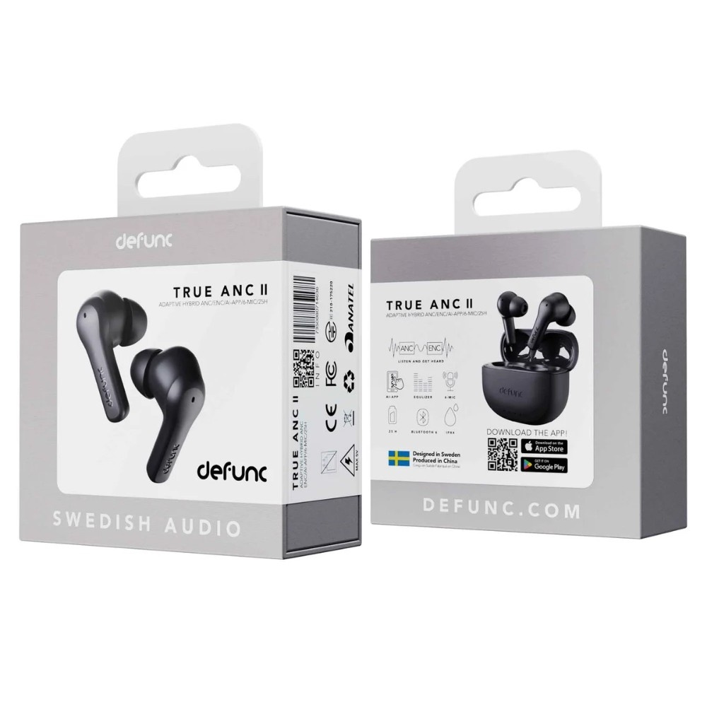 Defunc TRUE ANC II, kabellose In-Ear-Kopfhörer, schwarz