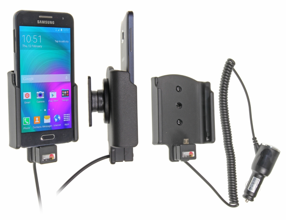Brodit Aktiver Halter mit Zigarettenanzünderanschluss, Samsung Galaxy A3 SM-A300