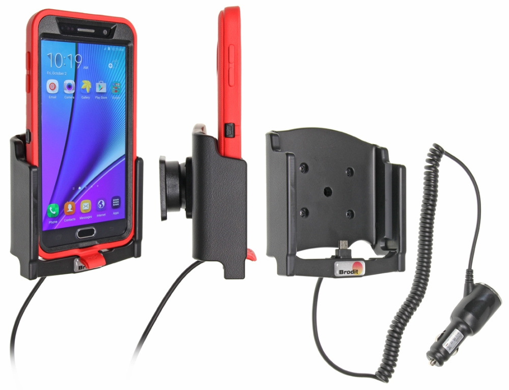 Brodit Aktiver Halter mit Zigarettenanzünderanschluss, Samsung Galaxy Note 5