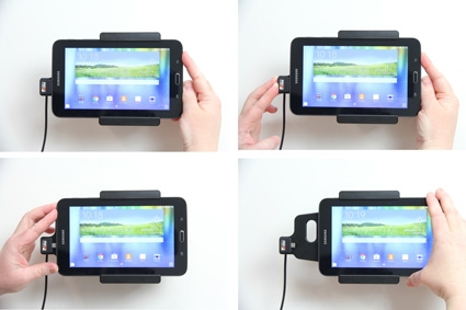 Brodit Aktivhalterung mit Zigarettenanzünderstecker, Samsung Galaxy Tab 3 Lite