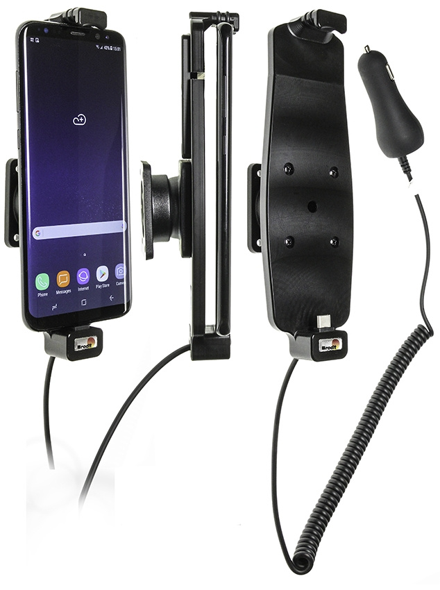 Brodit Aktivhalterung mit Zigarettenanzünderstecker, Samsung Galaxy S8+/S9+