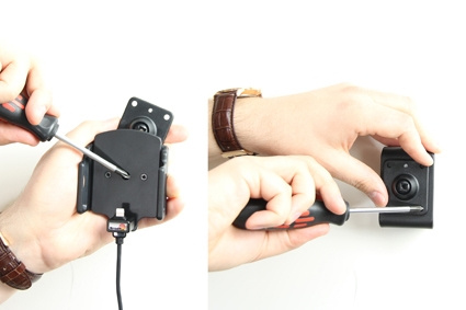 Brodit Aktivhalterung mit USB-Kabel und Zigarettenanzünder-Adapter, Apple iPhone 12 Mini/13 Mini/5/5C/5S/SE