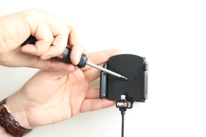 Brodit Aktivhalterung mit USB-Kabel und Zigarettenanzünder-Adapter, Apple iPhone 12 Mini/13 Mini/5/5C/5S/SE