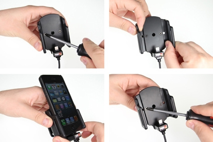 Brodit Aktivhalterung mit USB-Kabel und Zigarettenanzünder-Adapter, Apple iPhone 5/5C/5S/SE