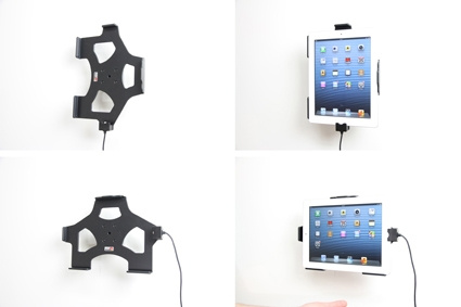 Brodit Aktivhalterung mit USB-Kabel und Zigarettenanzünder-Adapter, Apple iPad 4th Gen (A1458, A1459, A1460)/With Retina (Lightning Connector)