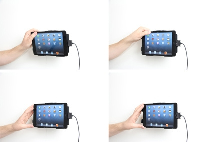 Brodit Aktivhalterung mit USB-Kabel und Zigarettenanzünder-Adapter, Apple iPad Mini (A1432, A1454, A1455)