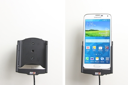 Brodit Aktivhalterung mit USB-Kabel und Zigarettenanzünder-Adapter, Samsung Galaxy S5