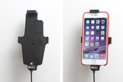 Brodit Aktivhalterung mit USB-Kabel und Zigarettenanzünder-Adapter, Apple iPhone 11 Pro Max/12 Pro Max/13 Pro Max/14 Plus/14 Pro Max/6 Plus/6S Plus/7 Plus/8 Plus/Xs Max