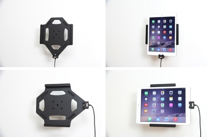 Brodit Aktivhalterung mit USB-Kabel und Zigarettenanzünder-Adapter, Apple iPad Air 2 (A1566, A1567)/Pro 9.7 (A1673, A1674, A1675)