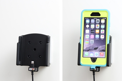 Brodit Aktivhalterung mit USB-Kabel und Zigarettenanzünder-Adapter, Apple iPhone 6/6S
