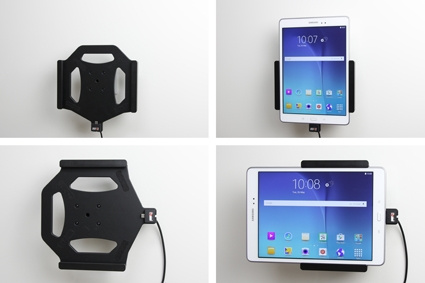 Brodit Aktivhalterung mit USB-Kabel und Zigarettenanzünder-Adapter, Samsung Galaxy Tab A 9.7