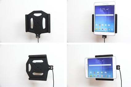 Brodit Aktivhalterung mit USB-Kabel und Zigarettenanzünder-Adapter, Samsung Galaxy Tab A 8.0 (2015) SM-T350