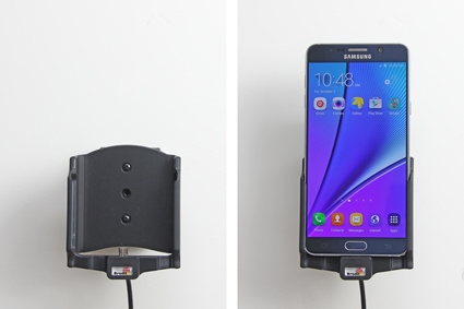 Brodit Aktivhalterung mit USB-Kabel und Zigarettenanzünder-Adapter, Samsung Galaxy Note 5
