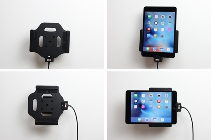 Brodit Aktivhalterung mit USB-Kabel und Zigarettenanzünder-Adapter, Apple iPad Mini 2019/4 (A1538, A1550)/5th Gen (A2124, A2125, A2126, A2133)