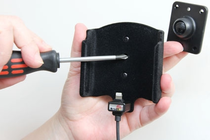 Brodit Aktivhalterung mit USB-Kabel und Zigarettenanzünder-Adapter, Apple iPhone 6S Plus/7 Plus/8 Plus/Xs Max