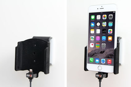 Brodit Aktivhalterung mit USB-Kabel und Zigarettenanzünder-Adapter, Apple iPhone 6S Plus/7 Plus/8 Plus/Xs Max