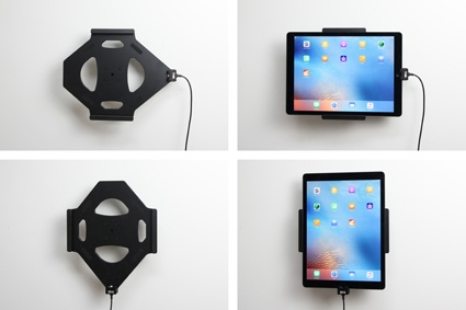 Brodit Aktivhalterung mit USB-Kabel und Zigarettenanzünder-Adapter, Apple iPad Pro 12.9 (A1584, A1652, A1670, A1671)