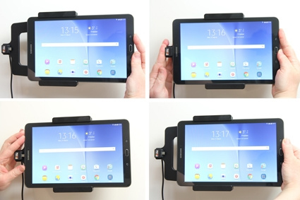 Brodit Aktivhalterung mit USB-Kabel und Zigarettenanzünder-Adapter, Samsung Galaxy Tab E 9.6