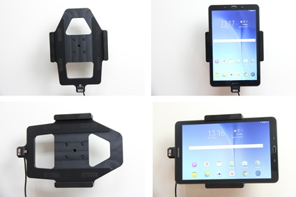 Brodit Aktivhalterung mit USB-Kabel und Zigarettenanzünder-Adapter, Samsung Galaxy Tab E 9.6