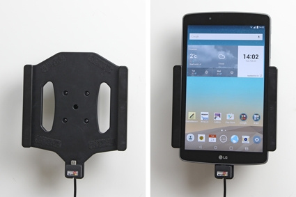 Brodit Aktivhalterung mit USB-Kabel und Zigarettenanzünder-Adapter, LG G Pad F 8.0