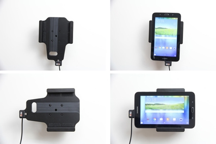 Brodit Aktivhalterung mit USB-Kabel und Zigarettenanzünder-Adapter, Samsung Galaxy Tab 3 Lite