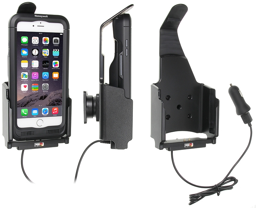 Brodit Aktivhalterung mit USB-Kabel und Zigarettenanzünder-Adapter, Apple iPhone 6 Plus